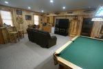 Game Room, Second View with Couch, TV, Pool Table
